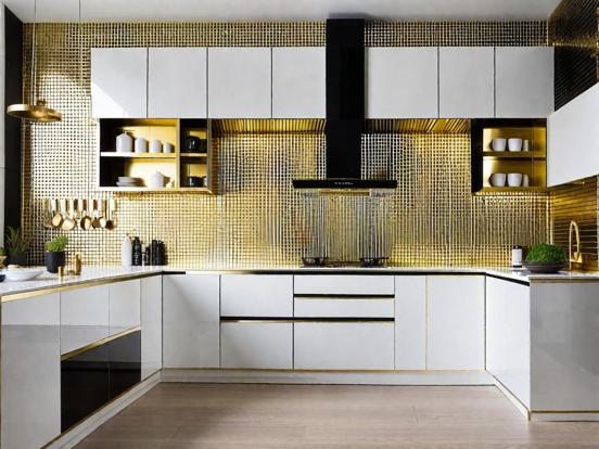 Luxury gold accented kitchen