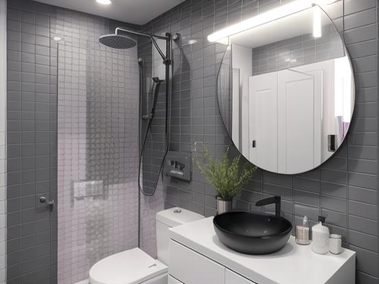 Modern bathroom closeup render