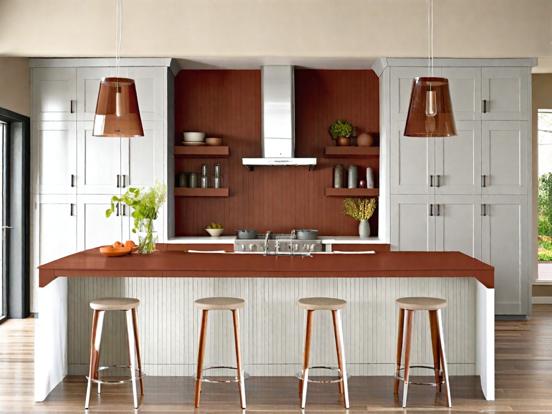 Kitchen closeup stools wood trim