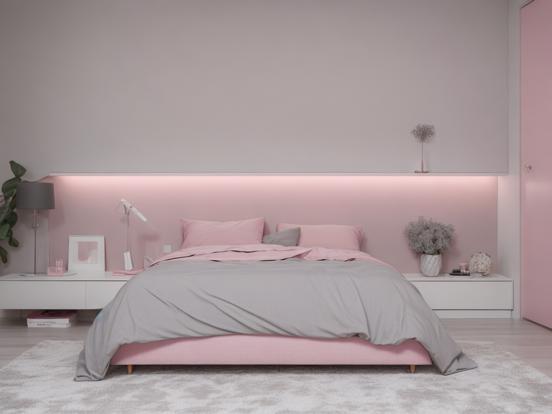 Pink bed closeup white stand