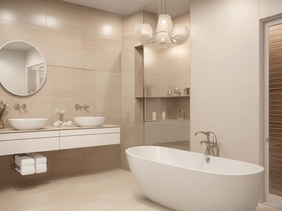 Luxury bathroom with gold tap