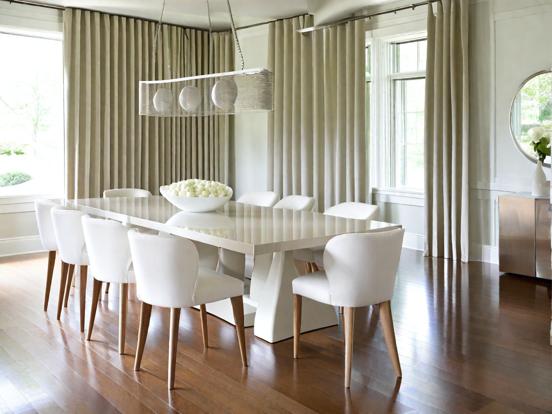 White dining room with decor