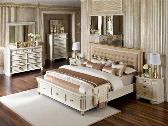 Luxury beige gold bedroom decor