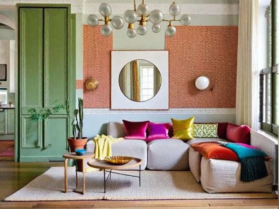 Bright colorful living room