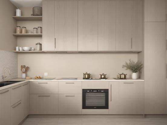 grey and beige kitchen