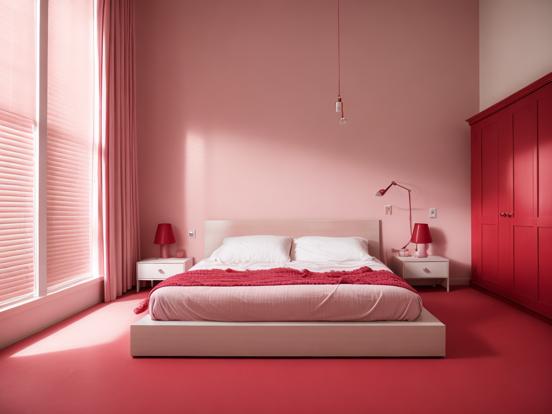 pink and red bedroom