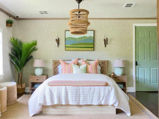 Serene tropical bedroom vibe