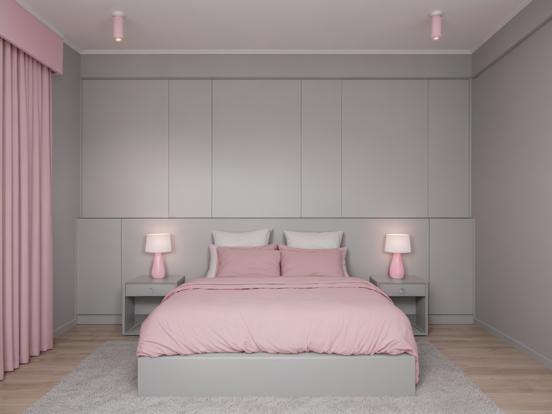 Cozy modern pastel bedroom