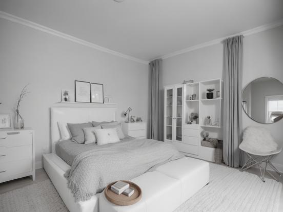 Cozy serene bedroom interior