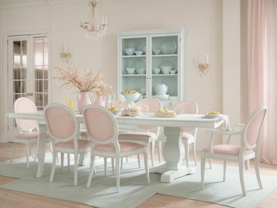 Dining room pastel decor