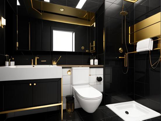 Premium black gold bathroom