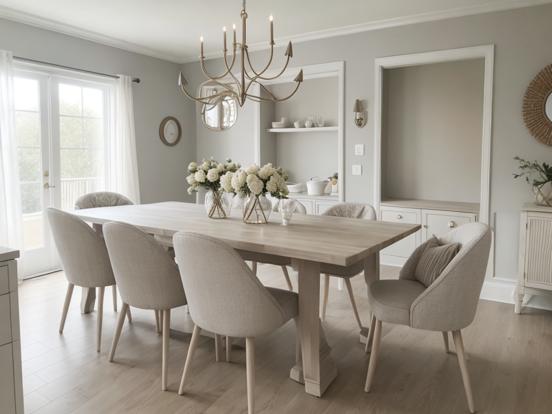 Dining room in muted tones