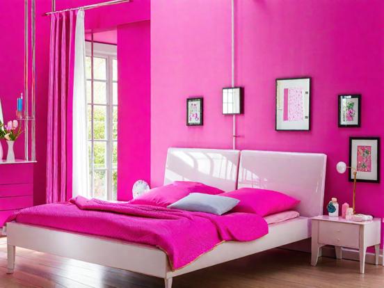 Closeup of bright pink bed