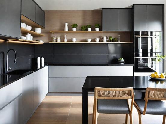 Black white luxury kitchen design