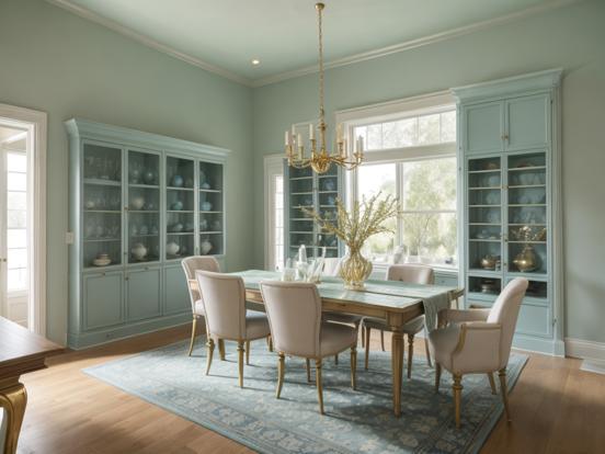 Teal dining room decor