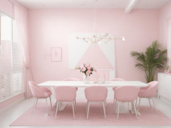 Bright pink dining room decor