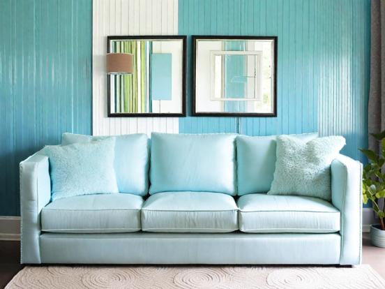 Teal couch blue room decor