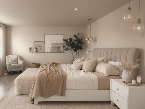 Serene cream bedroom decor