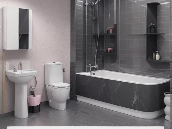 Modern black pink bathroom