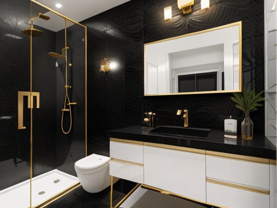 Luxury black gold bathroom