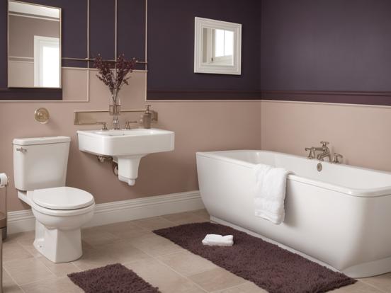 Purple white luxury bath decor