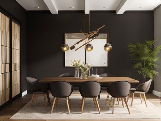 Modern black dining room set