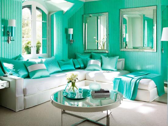 Teal living room couch table