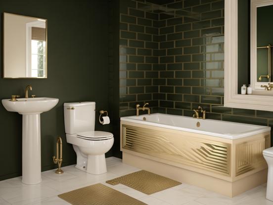 Luxury gold bathroom decor