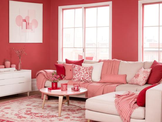 Bright pink living room decor