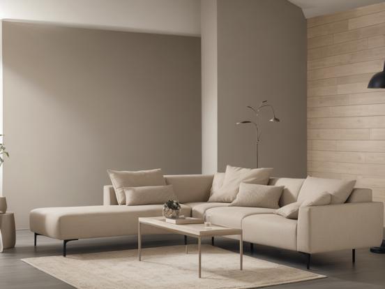 Minimalist beige living room