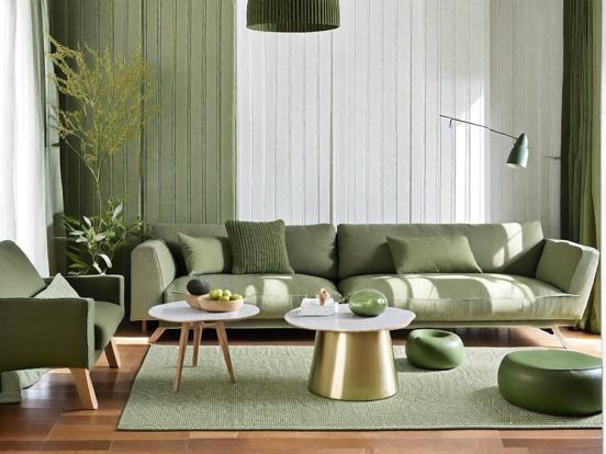 Green living room closeup