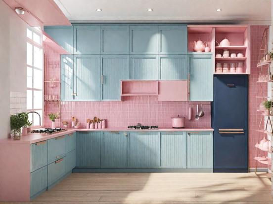 Closeup cute kitchen pastels