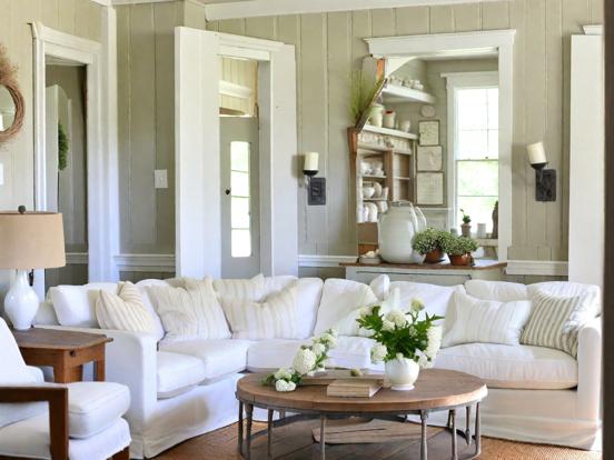 Cozy cream living room decor