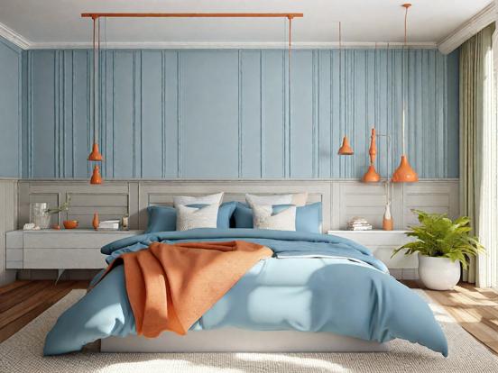 Cozy 90s bed blue orange