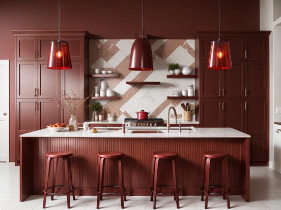 Kitchen closeup counter stools