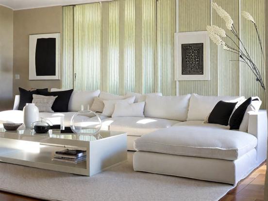 Serene white living room