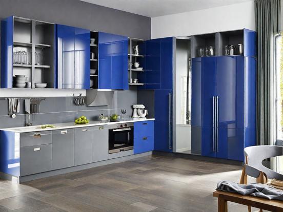 Luxury blue silver kitchen