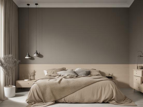 Minimalist bedroom muted tones