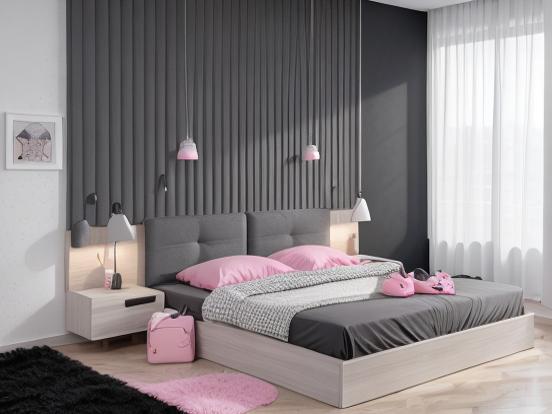 Pink bed closeup girly room