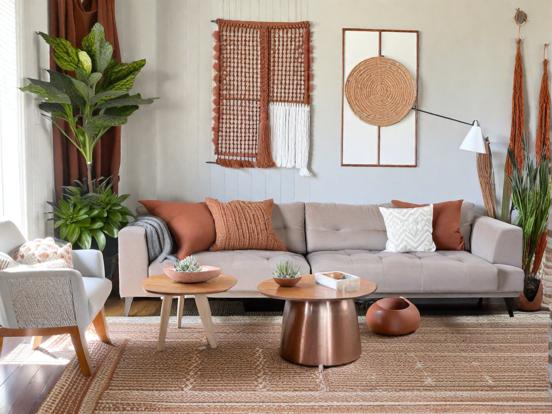 Boho chic living room decor