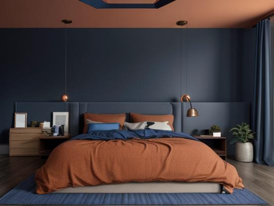 Cozy 90s bed blue orange