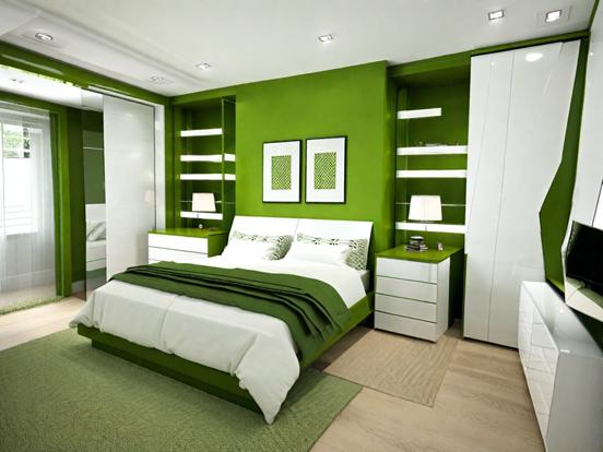 Green themed bedroom decor