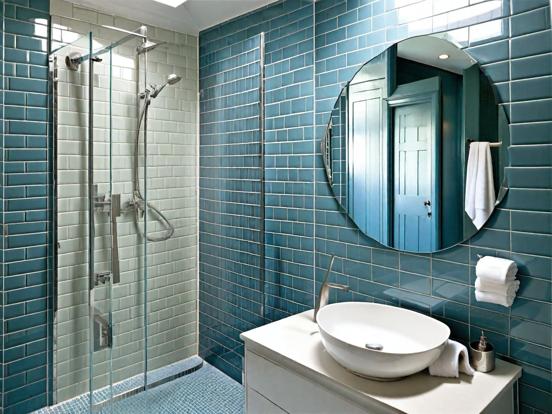 Modern turquoise bathroom design