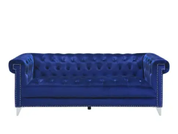 Blue and Silver Living Room sofa