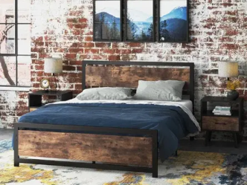 urban industrial bedroom bed