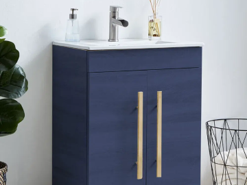 Blue and Gold Bathroom vanity