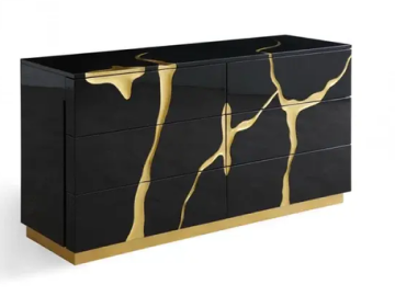 Black Gold and Red Bedroom console