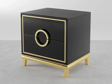 Black Gold and Red Bedroom nightstand