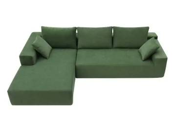 Green Living Room l-shape sofa