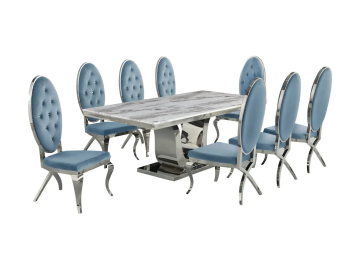 Blue and Silver Dining Room set